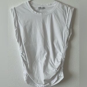 White sleeveless cotton tee from Zara in size medium.